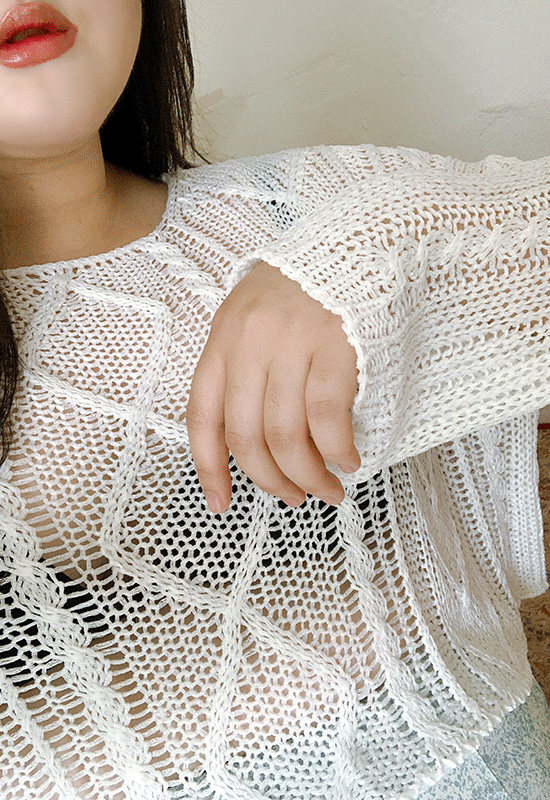 모로코 crop knit (3color)