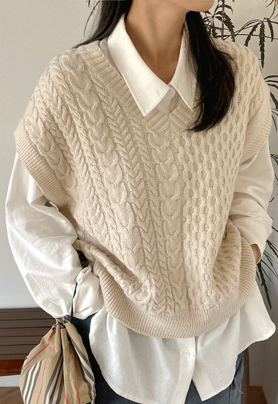 버커 knit vest (3color)