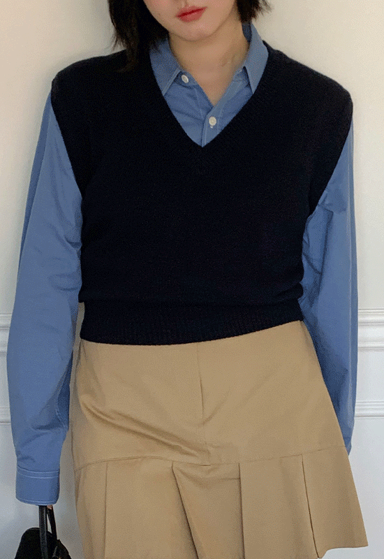 헨리 knit vest (4color)