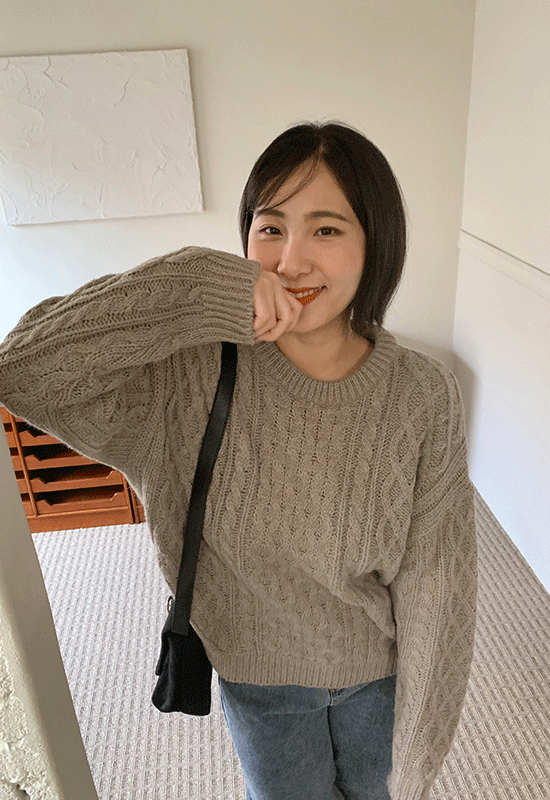 러코 꽈배기 knit (4color)
