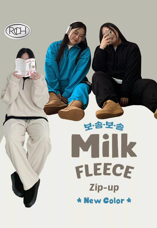 [BEST/뉴컬러] 밀크 fleece half zip-up mtm (3color)