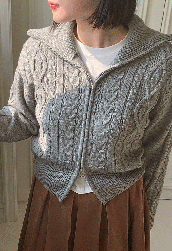 도야 knit zipup (3color)