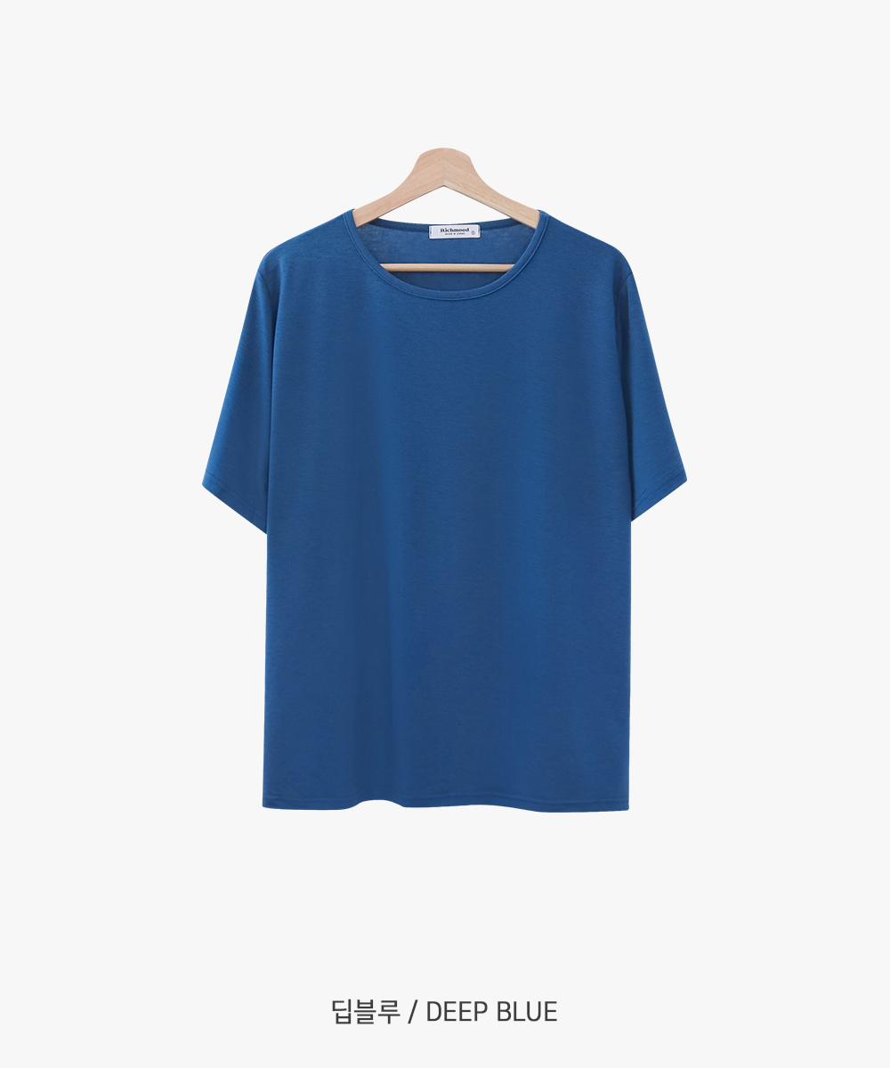 반팔 티셔츠 네이비블루 색상 이미지-S1L59