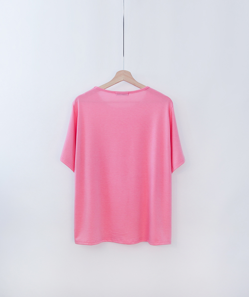 반팔 티셔츠 핑크 색상 이미지-S1L56